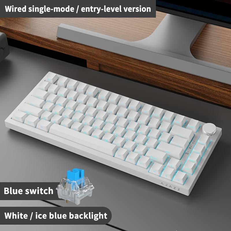 AJAZZ Nova Teclado Mecânico com Fios Original AK820, Retroiluminado, Inteiro Hot-Swappable, Layout 75% com Botão de Metal, Adequado para Uso de Escritório