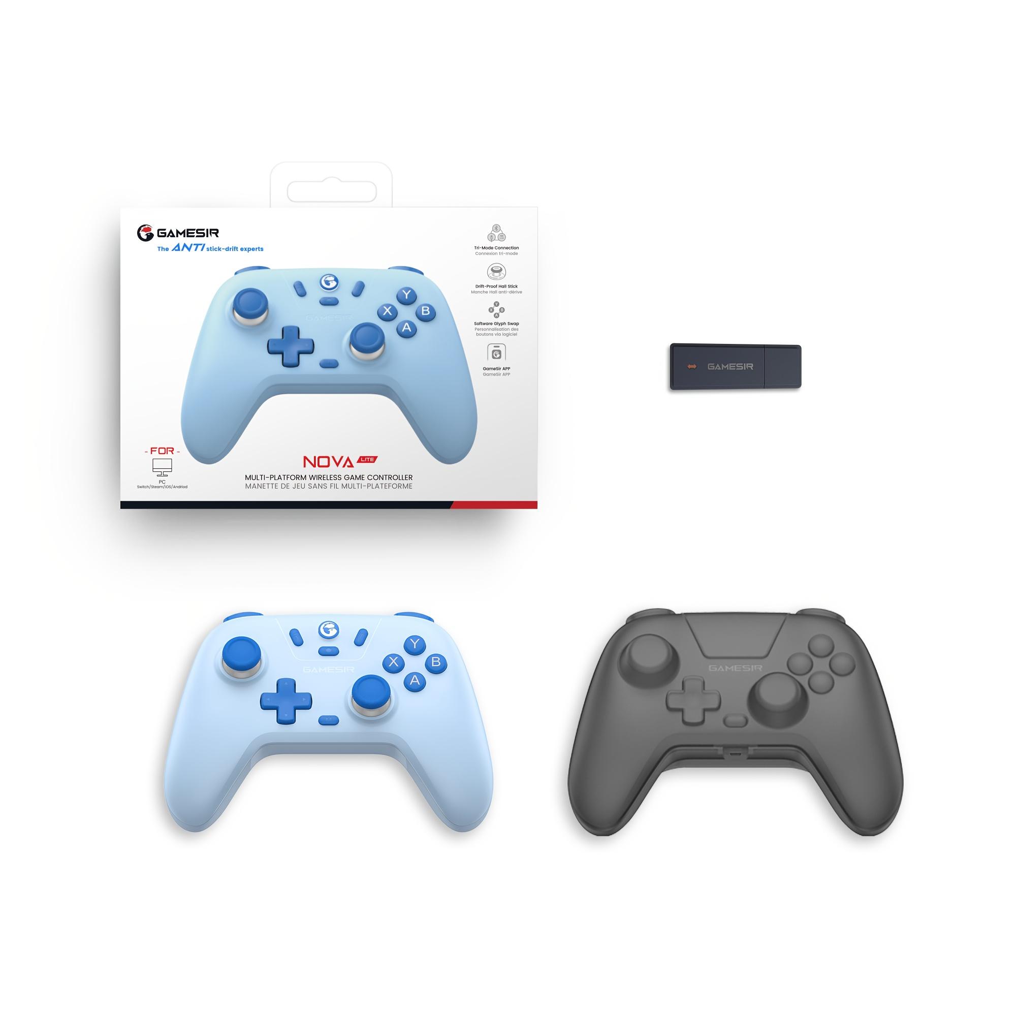 GameSir T4 Nova Lite Controle de Jogo Sem Fio para Switch, Android, IOS, PC e Jogos Steam Inclui Receptor Sem Fio 2.4Ghz