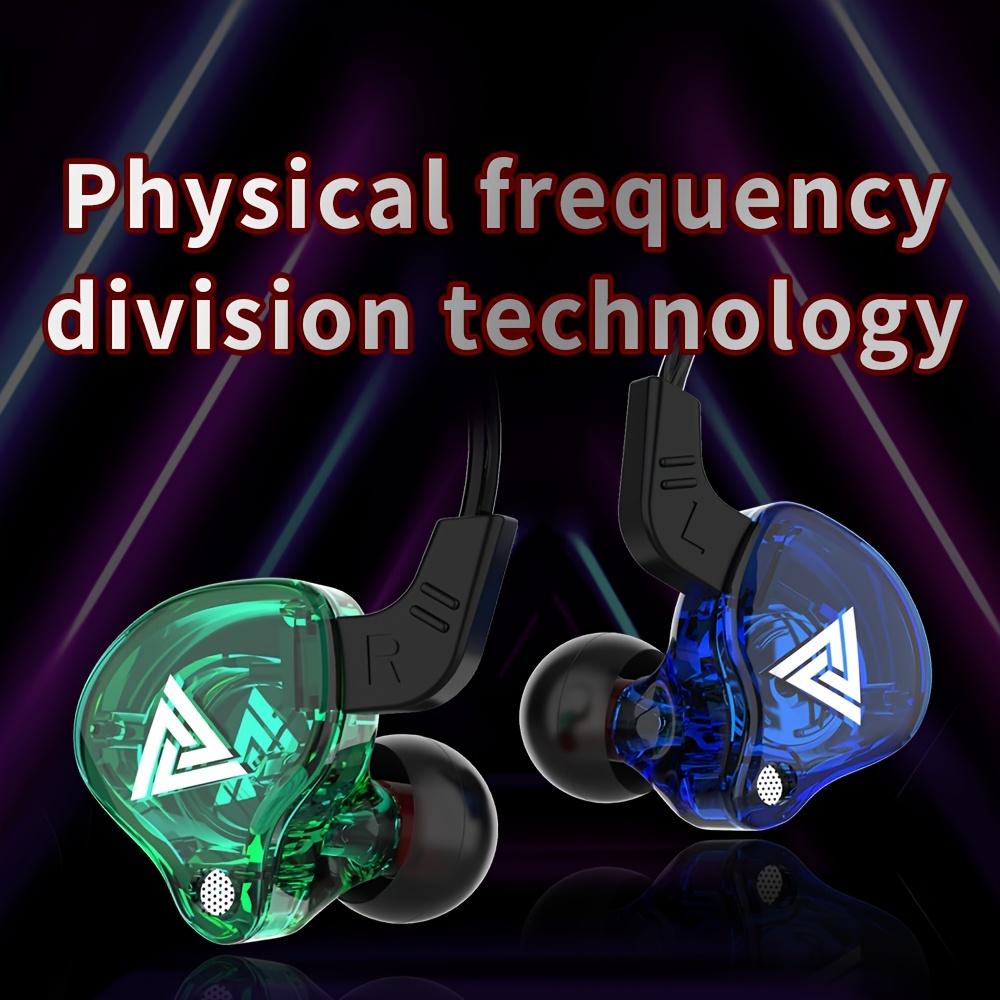 Auriculares Desportivos QKZ AK6 In-Ear com Controlo por Fio e Microfone, Graves Potentes, Headset Móvel, Som Mágico, Gaming, Desporto, Fitness, 3.5mm
