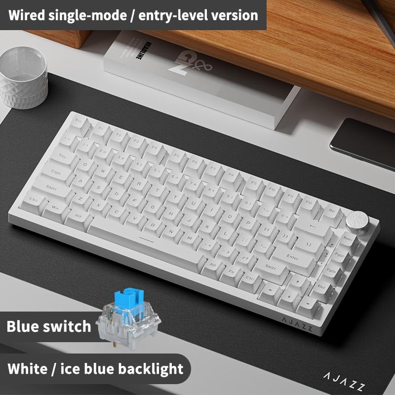 AJAZZ Nova Teclado Mecânico com Fios Original AK820, Retroiluminado, Inteiro Hot-Swappable, Layout 75% com Botão de Metal, Adequado para Uso de Escritório