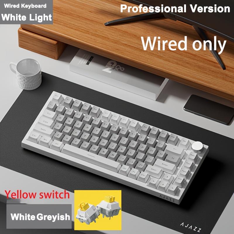 AJAZZ Nova Teclado Mecânico com Fios Original AK820, Retroiluminado, Inteiro Hot-Swappable, Layout 75% com Botão de Metal, Adequado para Uso de Escritório