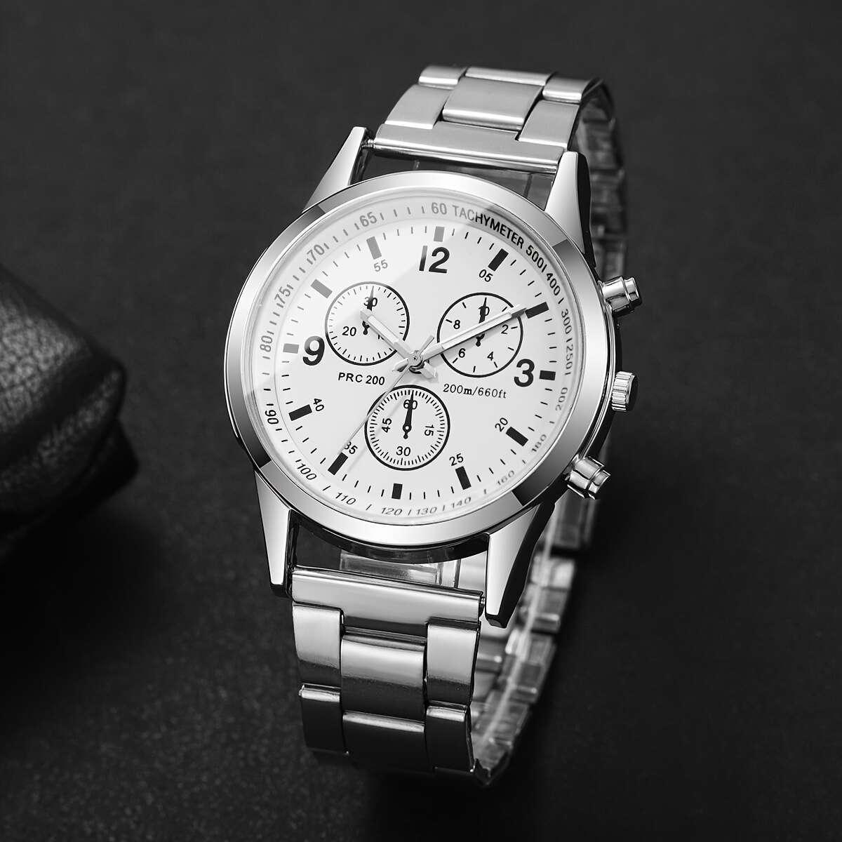 Relógio Masculino All-Match Esfera com Escala de Números Fácil Clássico Trendy Temperamento Relógio de Quartzo (1pc/Set) Caixa de Relógio Não Incluída
