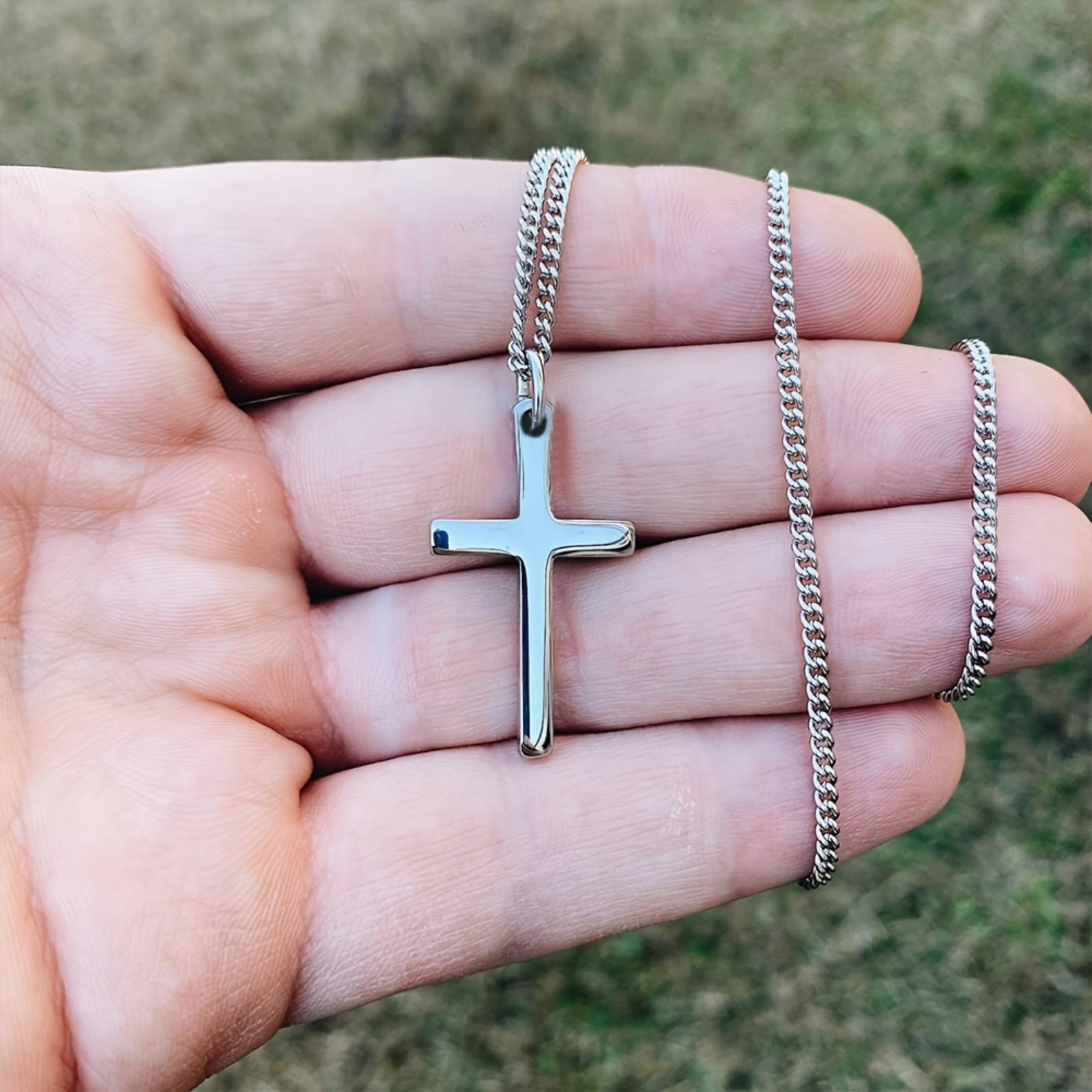 1pc Colar com Pendente Cruzado Fácil e Moderno para Homem, Presente Ideal para Namorado