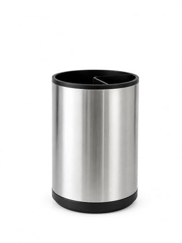 Porta Organizador De Talheres Giratório 360° Em Aço Inox Escorredor Premium Para Casa e Cozinha Utensílios de Luxo Minimalista