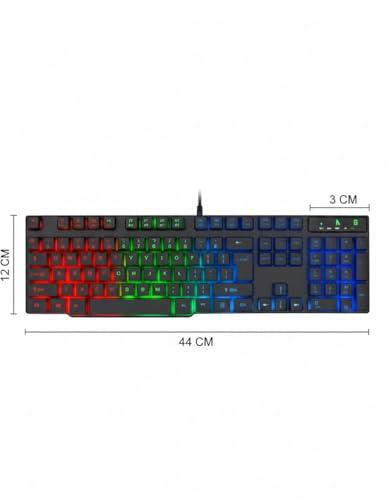 Teclado Gamer RGB Led Iluminado Usb Plug and Play Alta Performance Para PC Notebook Setup Jogos Resistente Confortavel