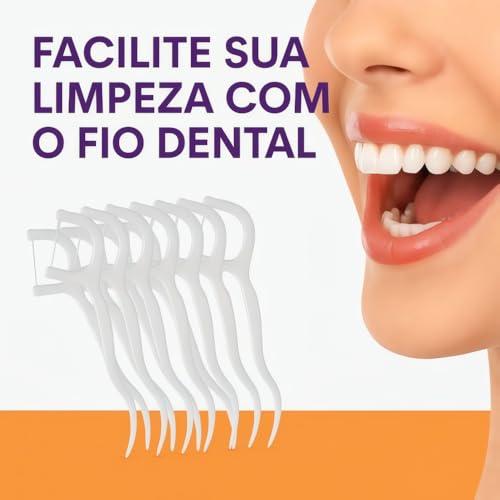 Fio Dental com Haste 2 em 1 Macio e Resistente Kit com 50 Unidades Portáteis para Limpeza Bucal Profunda Antideslizantes e Higiênicas Ideal para Viagens e Uso Diário Premium