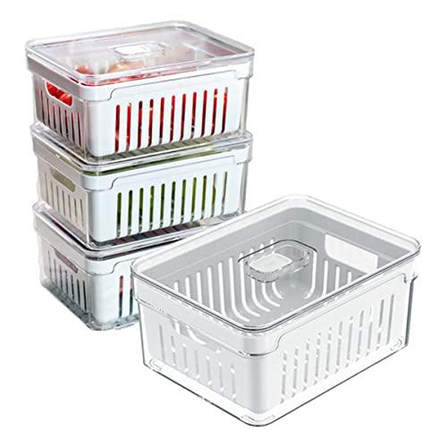 House Organizer Kit 4 Organizadores Geladeira Armário Cozinha 2,2 Litros Alimentos Vegetais