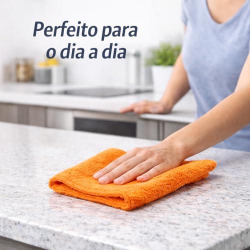 Kit 5 Panos de Microfibra Premium Multiuso – Alta Absorção, Não Risca, Reutilizável e Lavável – Ideal para Limpeza de Casa, Cozinha, Vidros, Carros e Superfícies Delicadas