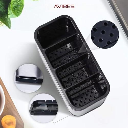 Escorredor de Talheres em Aço Inoxidável, Organizador de Utensílios de Cozinha, Suporte para Talheres, AVIBES