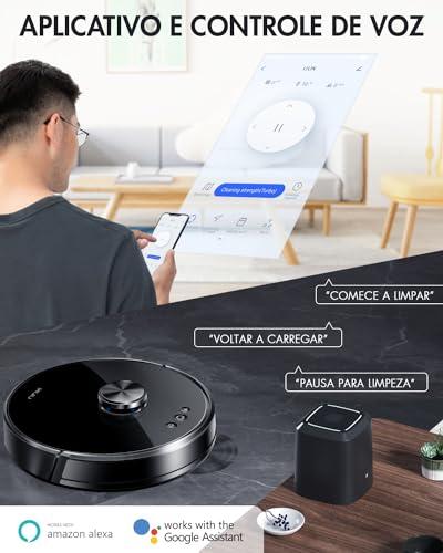 Lilin Robô Aspirador e Passa Pano X6 Mapeamento LiDAR 6500Pa 3 em 1 Bivolt