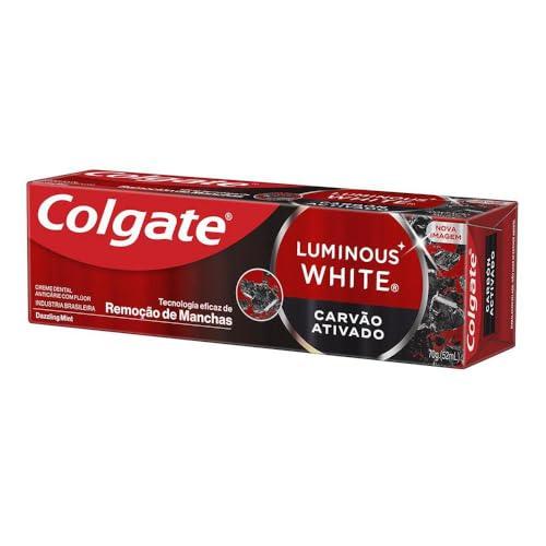 Colgate Luminous White Carvão Ativado Creme Dental Clareador, 4x70g
