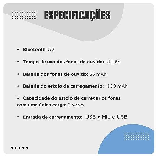 Fone de ouvido bluetooth 5.3 - Função power bank e mostrador digital