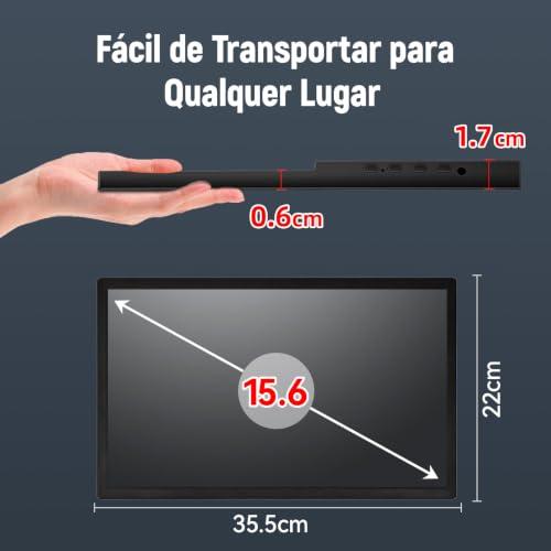 Monitor Portatil para Notebook 15.6" FHD IPS Ultra Fino 1080P