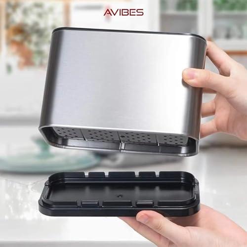 Escorredor de Talheres em Aço Inoxidável, Organizador de Utensílios de Cozinha, Suporte para Talheres, AVIBES