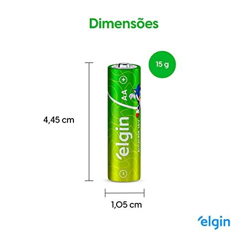 Pilha Alcalina AA com 16 unidades Elgin Comum