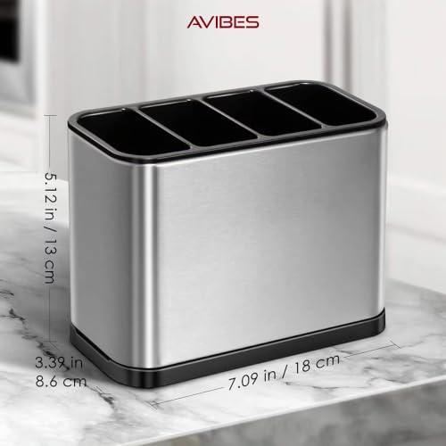 Escorredor de Talheres em Aço Inoxidável, Organizador de Utensílios de Cozinha, Suporte para Talheres, AVIBES