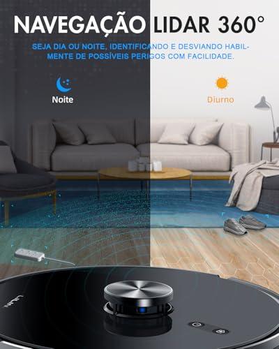 Lilin Robô Aspirador e Passa Pano X6 Mapeamento LiDAR 6500Pa 3 em 1 Bivolt