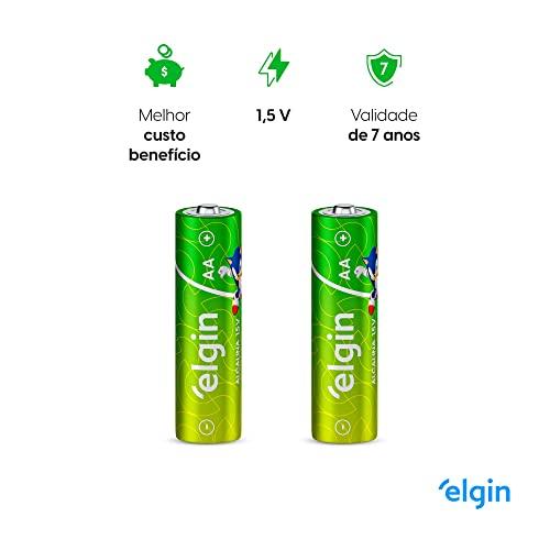 Pilha Alcalina AA com 16 unidades Elgin Comum