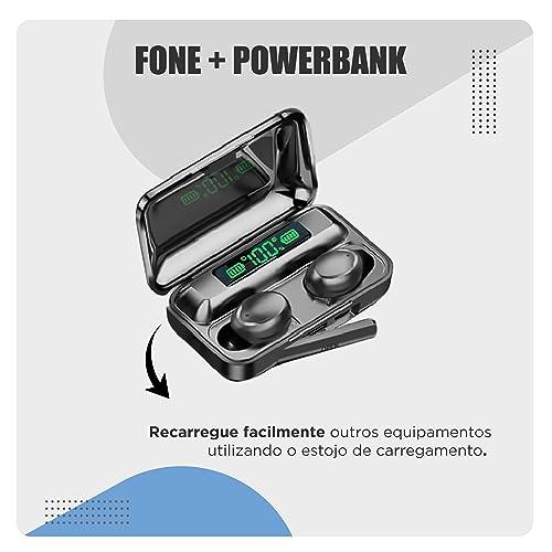 Fone de ouvido bluetooth 5.3 - Função power bank e mostrador digital