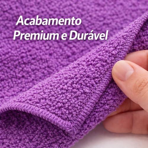 Kit 5 Panos de Microfibra Premium Multiuso – Alta Absorção, Não Risca, Reutilizável e Lavável – Ideal para Limpeza de Casa, Cozinha, Vidros, Carros e Superfícies Delicadas