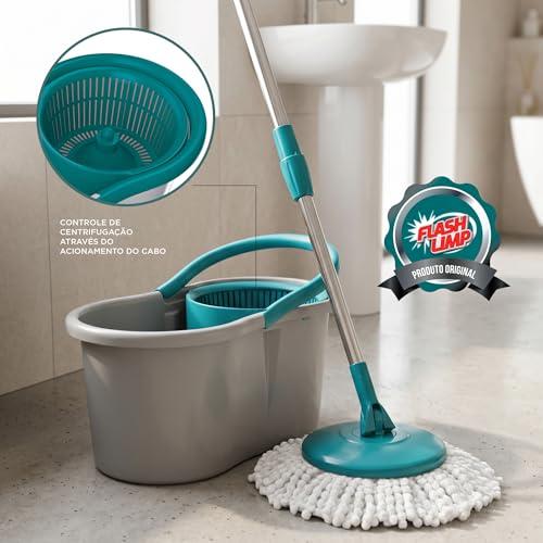 Flash Limp - Mop Giratório Fit, Balde 8 litros - MOP5010 - ABS Cinza