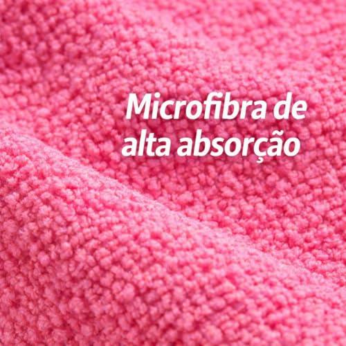Kit 5 Panos de Microfibra Premium Multiuso – Alta Absorção, Não Risca, Reutilizável e Lavável – Ideal para Limpeza de Casa, Cozinha, Vidros, Carros e Superfícies Delicadas