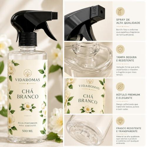 Água Perfumada para Ambientes Chá Branco 500ml Home Spray – Aromatizador para Casa, Sala, Quarto e Escritório – Fragrância Leve e Sofisticada