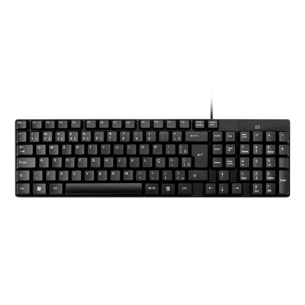 Teclado Com Fio Compacto Conexão USB Resistente Água Preto Multi - TC193