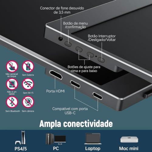 Monitor Portatil para Notebook 15.6" FHD IPS Ultra Fino 1080P