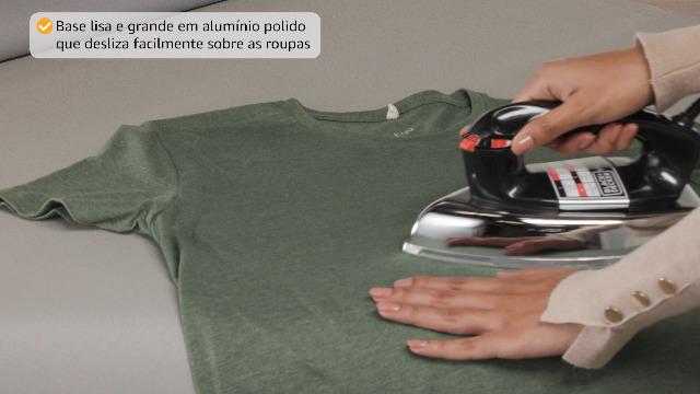 BLACK+DECKER Ferro de Passar Roupa a Seco VFA1110TM2 1100W Preto 110V