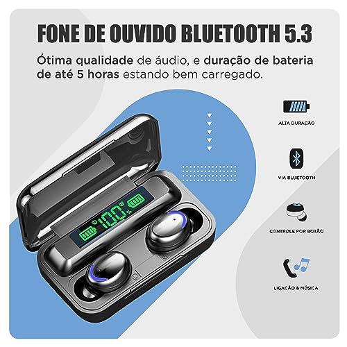 Fone de ouvido bluetooth 5.3 - Função power bank e mostrador digital