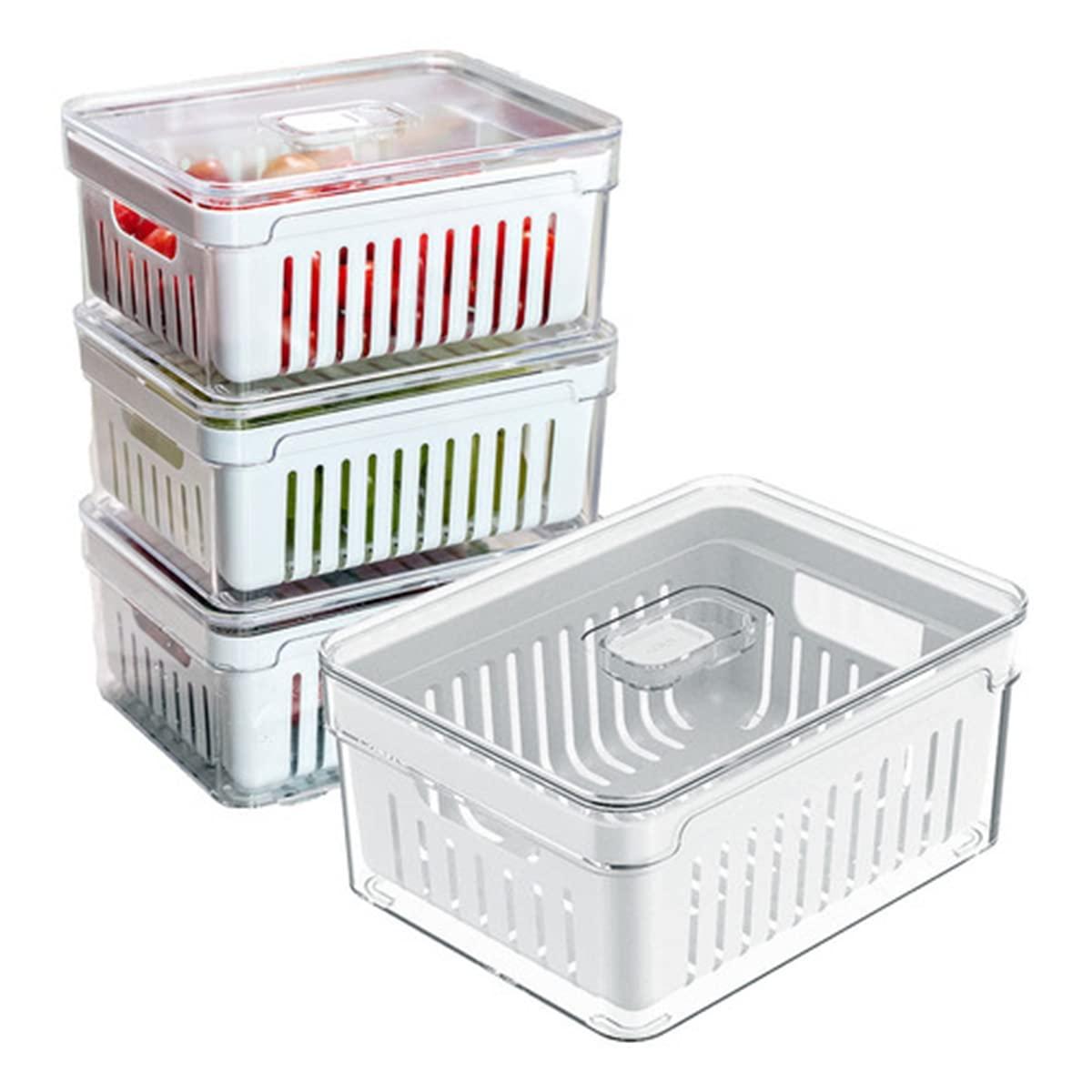 House Organizer Kit 4 Organizadores Geladeira Armário Cozinha 2,2 Litros Alimentos Vegetais