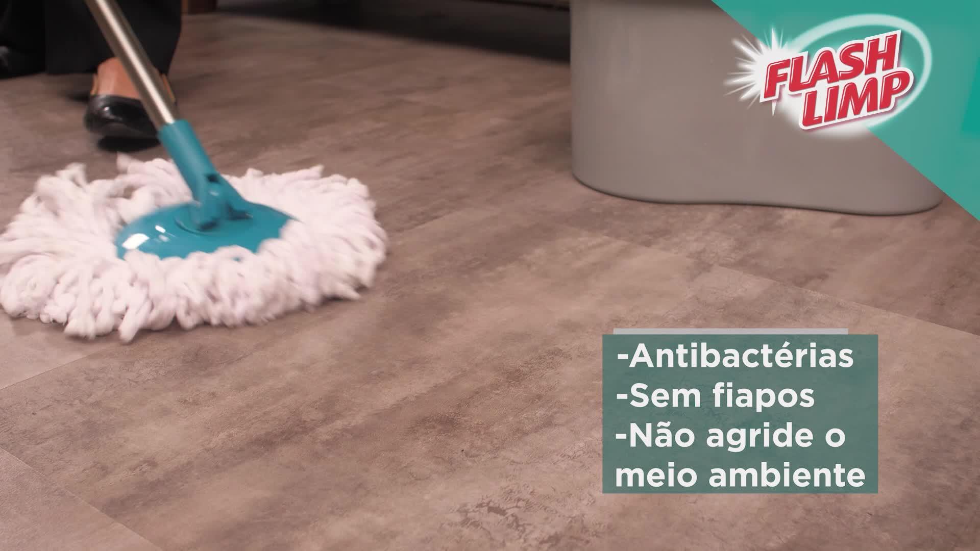 Flash Limp - Mop Giratório Fit, Balde 8 litros - MOP5010 - ABS Cinza