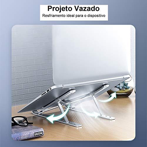 Suporte Para Notebook E MacBook em Alumínio com Altura Ajustável