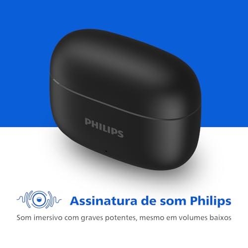 PHILIPS Fone de Ouvido Sem Fio TWS TAT1109BK/00, Bluetooth, Com Microfone, Até 24 horas de bateria, Preto