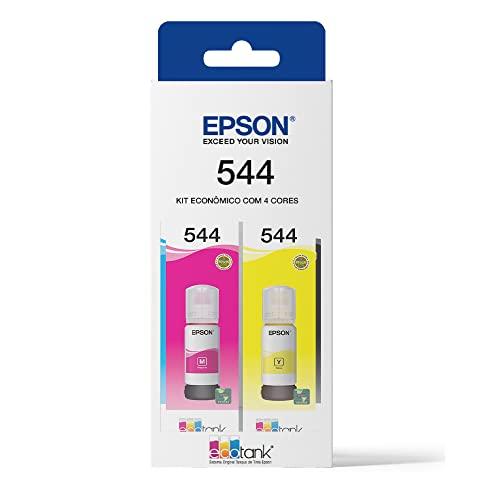 EPSON Kit de garrafas de tintas originais Epson, Magenta, Amarelo, Ciano, Compacto, T544520-BR