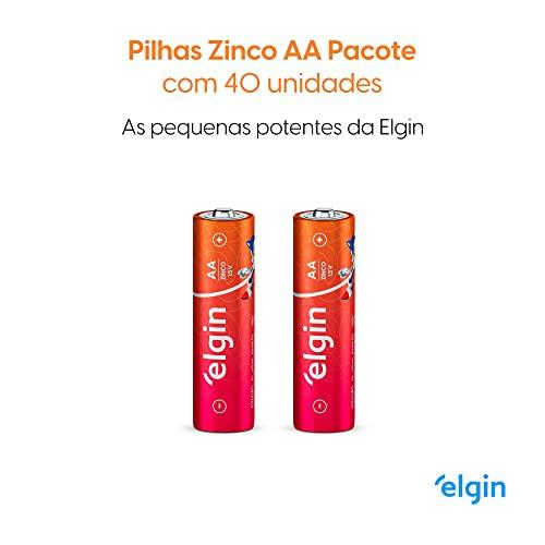 Caixa de Pilha AA com 40 unidades Elgin Palito - Tubo, Zinco