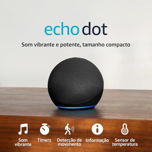 Echo Dot (Geração mais recente) - Smart speaker com Alexa, som vibrante e potente, Wi-Fi e Bluetooth, Preta, com Acesso Antecipado à Alexa+