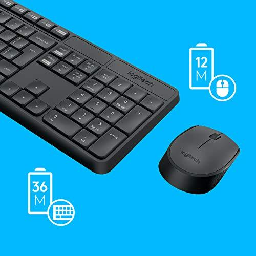 Combo Teclado e Mouse sem fio Logitech MK235 com Conexão USB, Pilhas Inclusas e Layout ABNT2