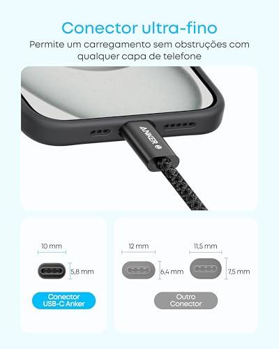 Anker Zolo Cabo USB-C para USB-C, 240W de Carregamento Rápido (Tipo C, 1 m)