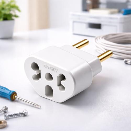 Kit 2 Adaptadores de Tomada Plug 10A / 20A até 250V – Bivolt 110V / 220V – Adaptador Benjamin Premium