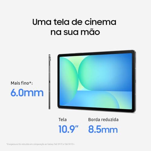Tablet Samsung Galaxy Tab S10 FE, Cinza, 128GB, 8GB RAM, Tela Imersiva de 10.9" 90Hz, Câmera Traseira de 13MP