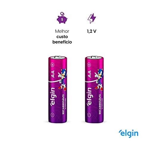 Pilha recarregável AA 2700Mah Elgin Com 4 unidades Comum