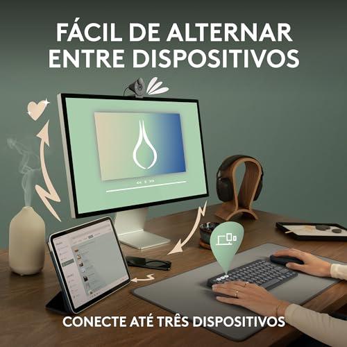 Teclado sem fio Logitech Pebble Keys 2 K380s com Conexão Bluetooth Easy-Switch e Pilha Inclusa