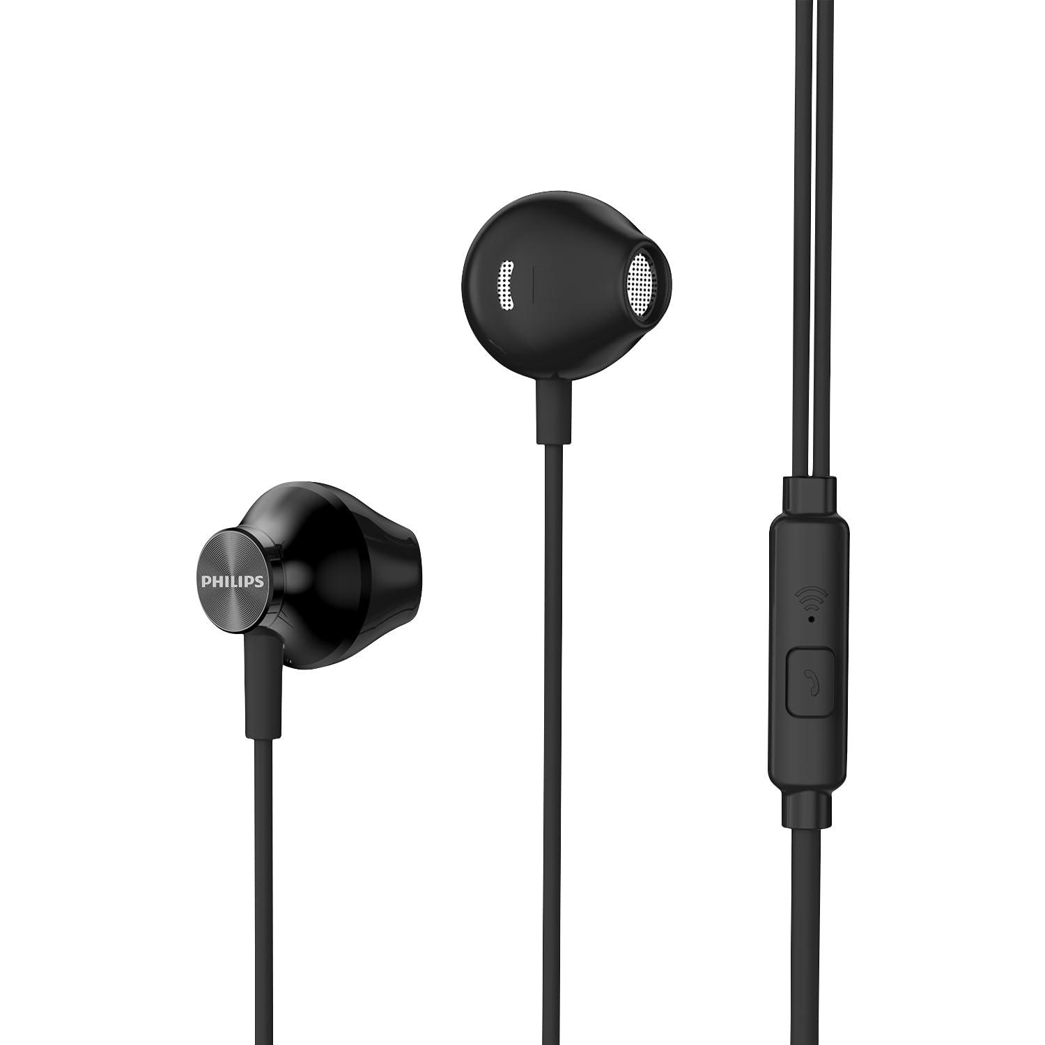 PHILIPS Fone de Ouvido com Microfone TAUE101BK/00, Com fio de 1,2 metros, intra-auricular, Preto
