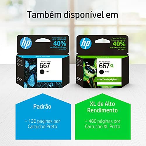 Cartucho de tinta HP 667 Preto Original (3YM79AB) Para Impressora Deskjet 2376, 2776, 6476, 5076, 5276