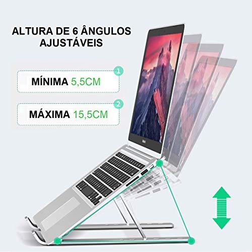 Suporte Para Notebook E MacBook em Alumínio com Altura Ajustável