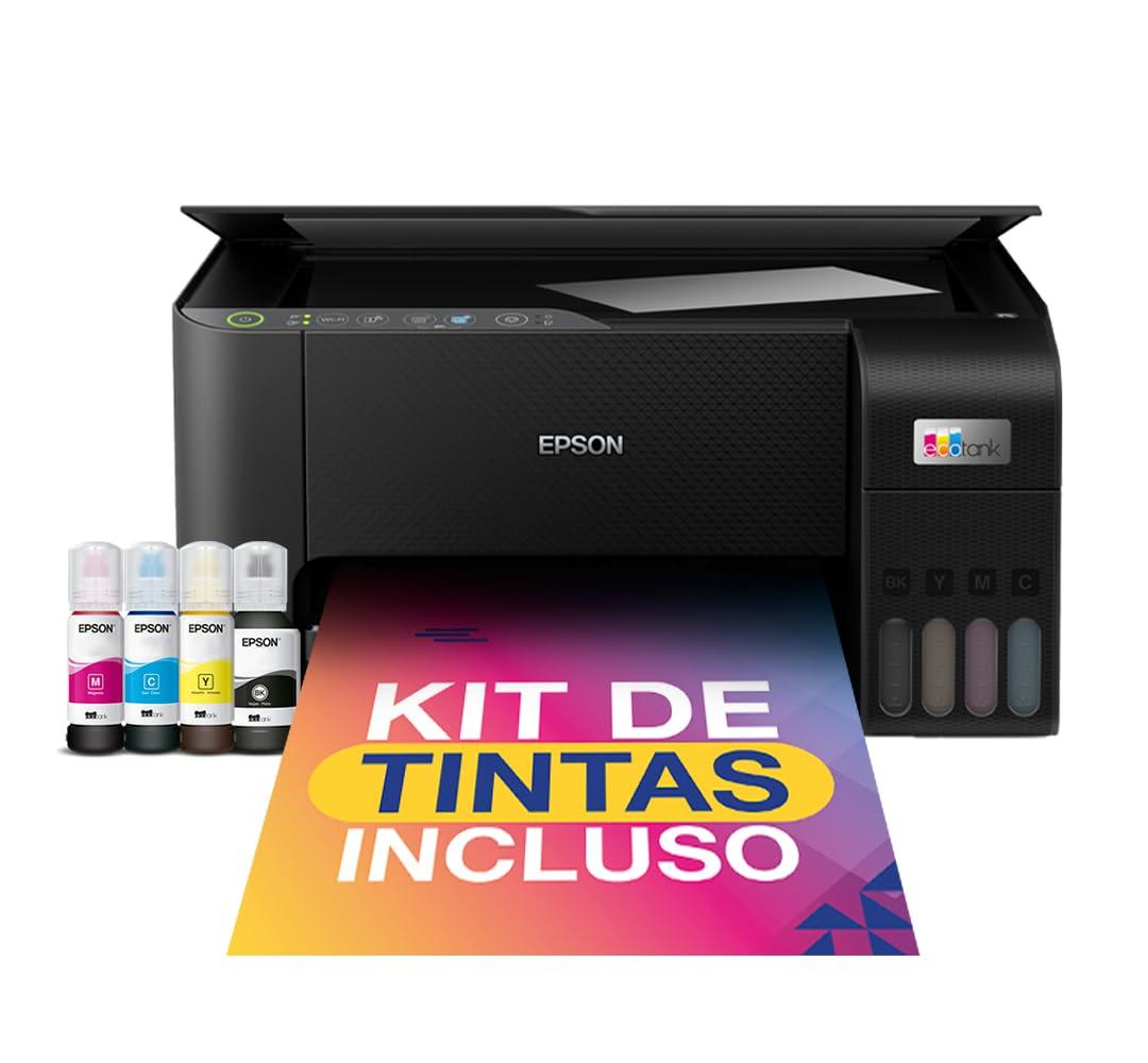 EPSON Multifuncional EcoTank L3250 - Tanque de Tinta Colorida, Wi-Fi Direct, USB, Bivolt, Preto