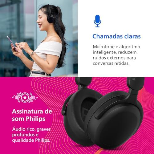 PHILIPS Headphone Bluetooth TAH2300BK/00, Com Microfone, Até 55 horas de bateria, Design Over-ear, Dobrável, Preto