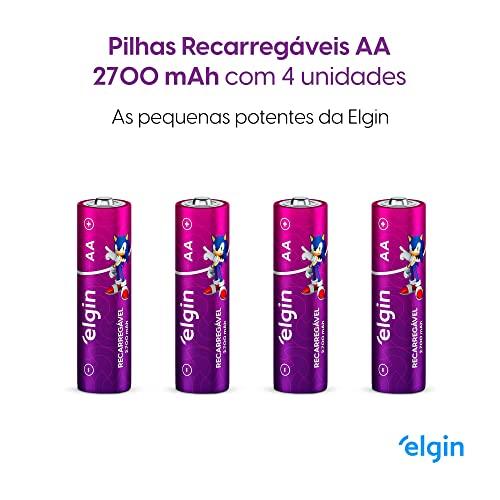Pilha recarregável AA 2700Mah Elgin Com 4 unidades Comum